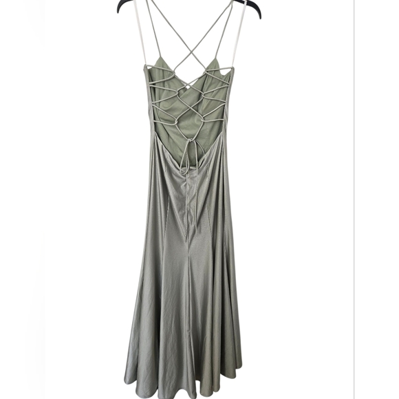 Fiesta Backless Light Green Dress with Spaghetti Straps Size Large - Picture 2 of 6